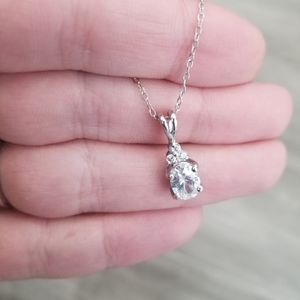 NWOT Sterling Silver Crystal Necklace
